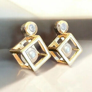 DaneCraft 24KT Gold Over Sterling Silver Earrings (0.5”)